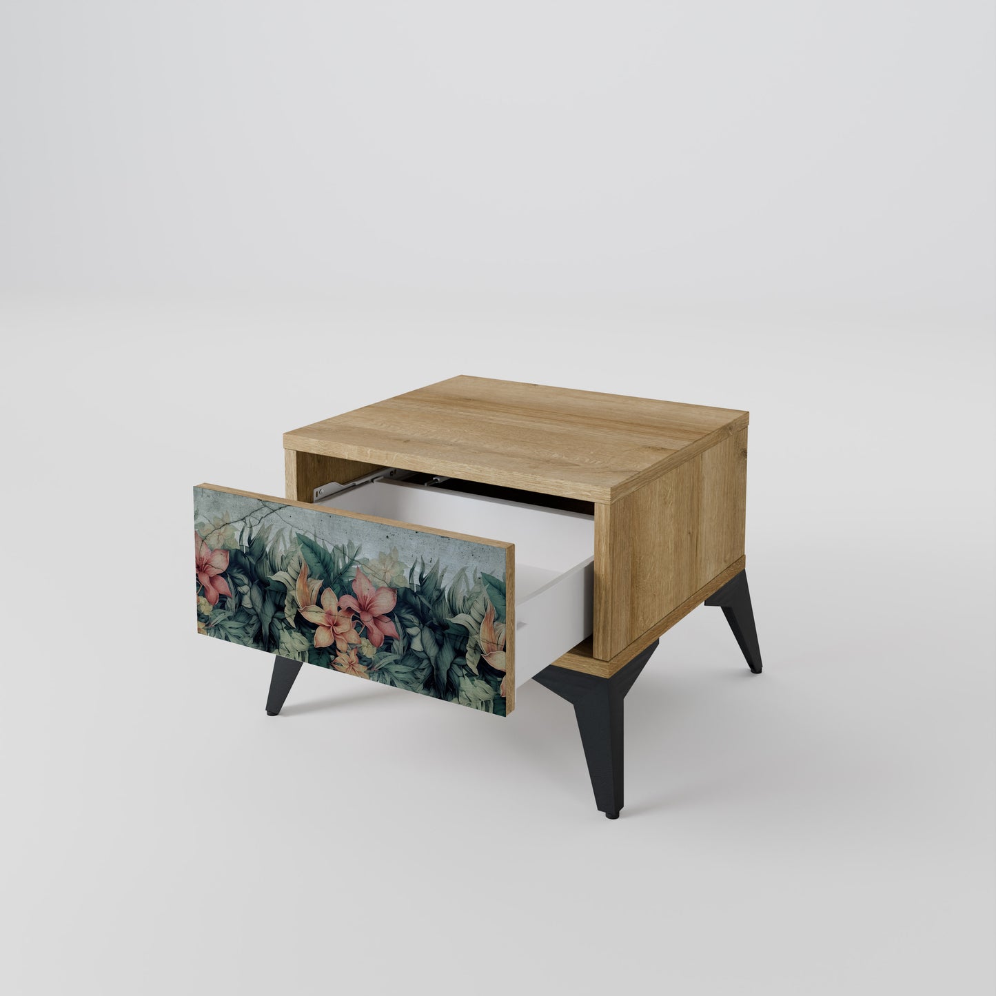 HEAVENLY BLOOM Nightstand in Oak Effect