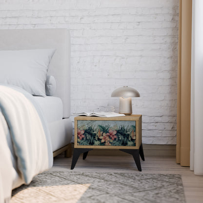 HEAVENLY BLOOM Nightstand in Oak Effect