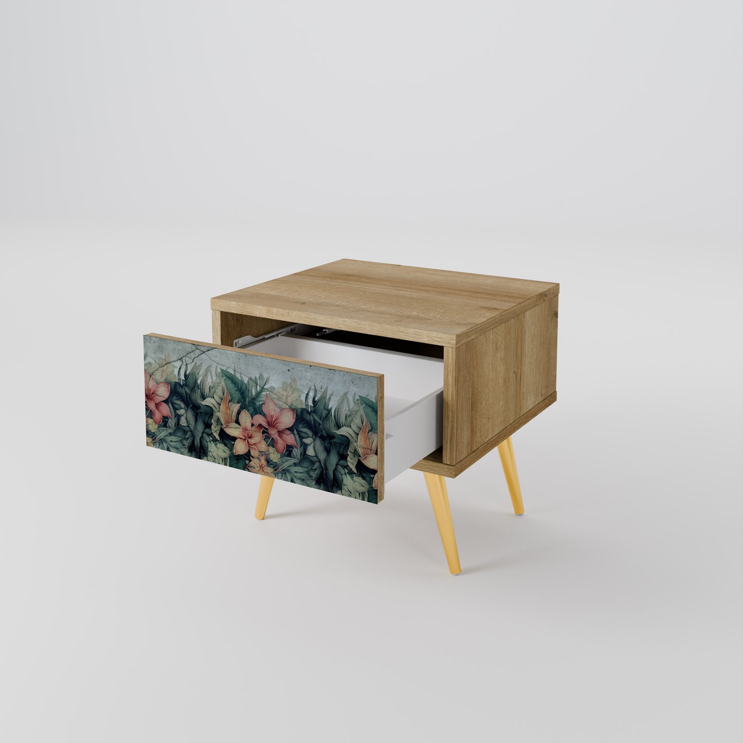 HEAVENLY BLOOM Nightstand in Oak Effect