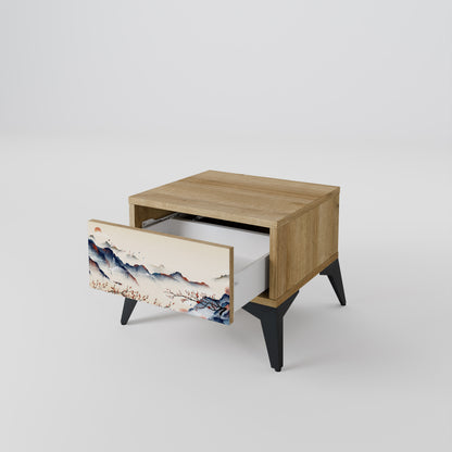 JAPANESE LANDSCAPE Nightstand in Oak Effect