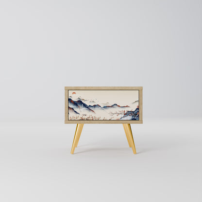 JAPANESE LANDSCAPE Nightstand in Oak Effect