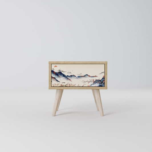 JAPANESE LANDSCAPE Nightstand in Oak Effect