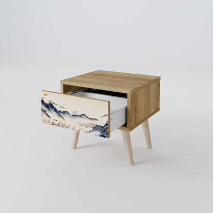 JAPANESE LANDSCAPE Nightstand in Oak Effect