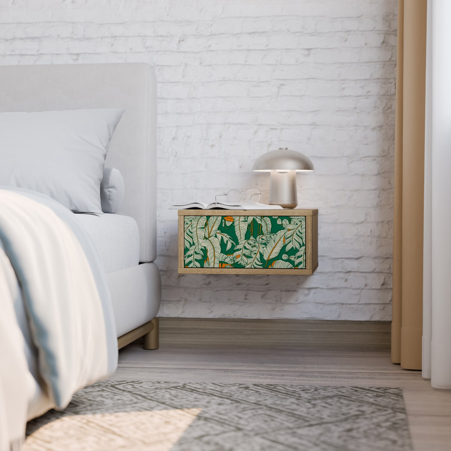 VERDANT PLEASURES Nightstand in Oak Effect