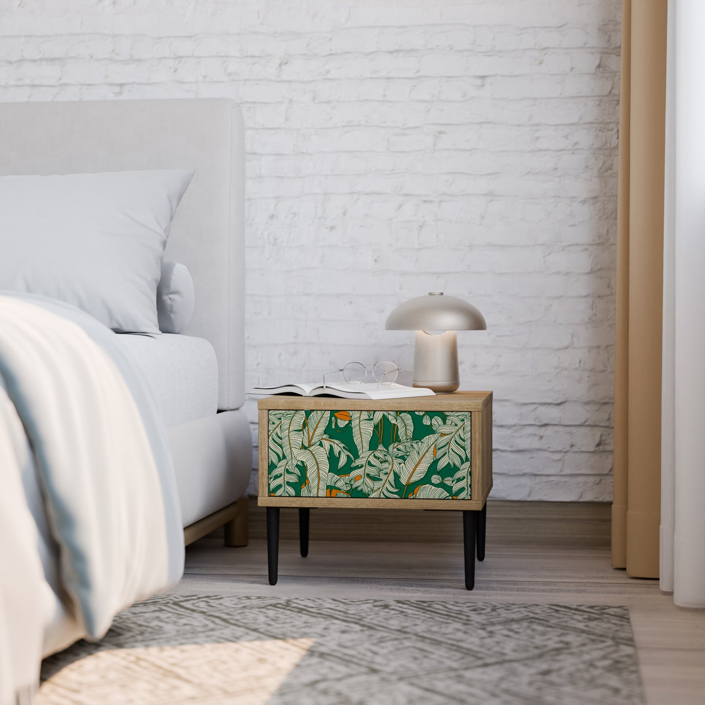 VERDANT PLEASURES Nightstand in Oak Effect