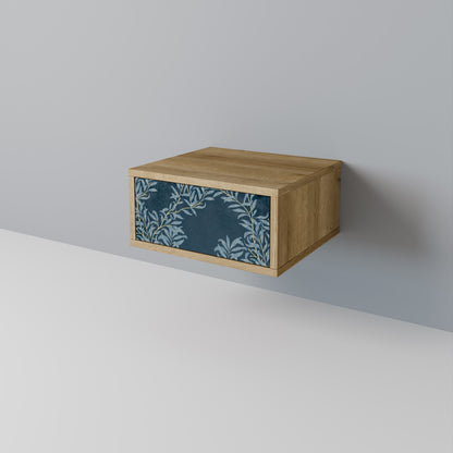 BLUE LEAVES Nattduksbord i Oak Effect