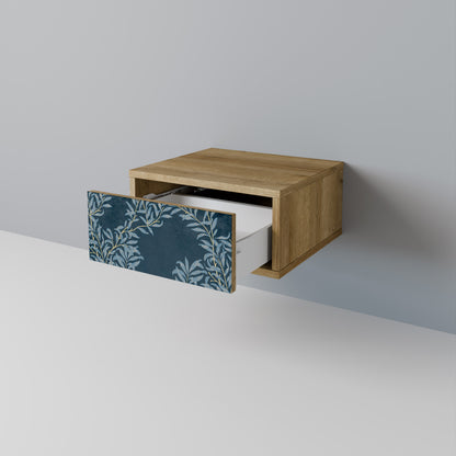 BLUE LEAVES Nattduksbord i Oak Effect