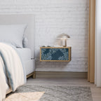 BLUE LEAVES Nightstand in Oak Effect