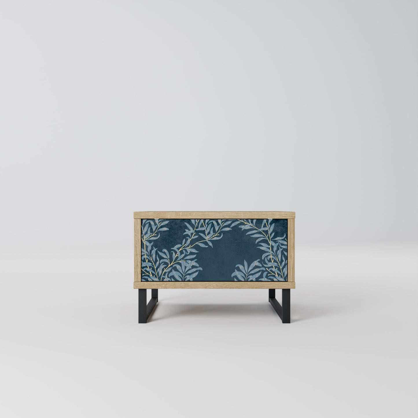 BLUE LEAVES Nattduksbord i Oak Effect