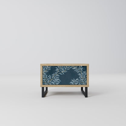 BLUE LEAVES Nattduksbord i Oak Effect