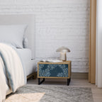 BLUE LEAVES Nightstand in Oak Effect