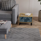 BLUE LEAVES Nightstand in Oak Effect