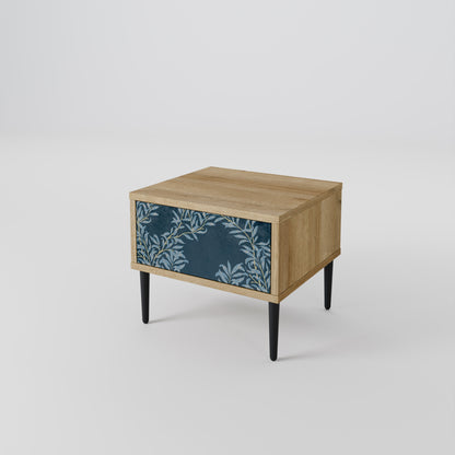 BLUE LEAVES Nattduksbord i Oak Effect