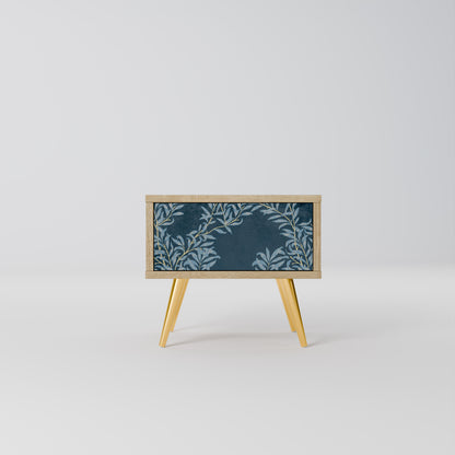 BLUE LEAVES Nattduksbord i Oak Effect