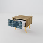 BLUE LEAVES Nightstand in Oak Effect