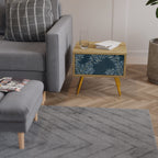 BLUE LEAVES Nightstand in Oak Effect