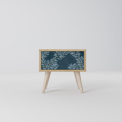 BLUE LEAVES Nattduksbord i Oak Effect
