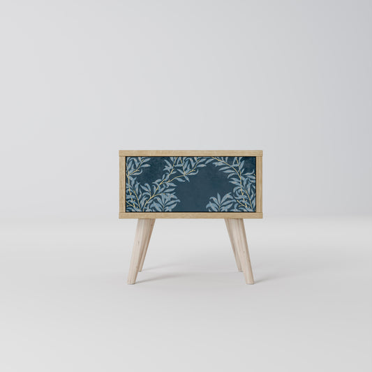 BLUE LEAVES Nattduksbord i Oak Effect