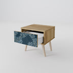 BLUE LEAVES Nightstand in Oak Effect