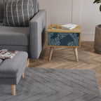 BLUE LEAVES Nightstand in Oak Effect