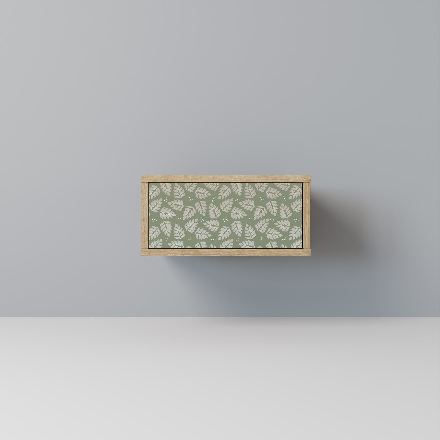 LEAVES ON GREEN Nightstand in Oak Effect