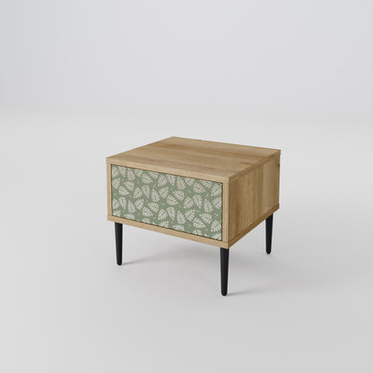LEAVES ON GREEN Nightstand in Oak Effect