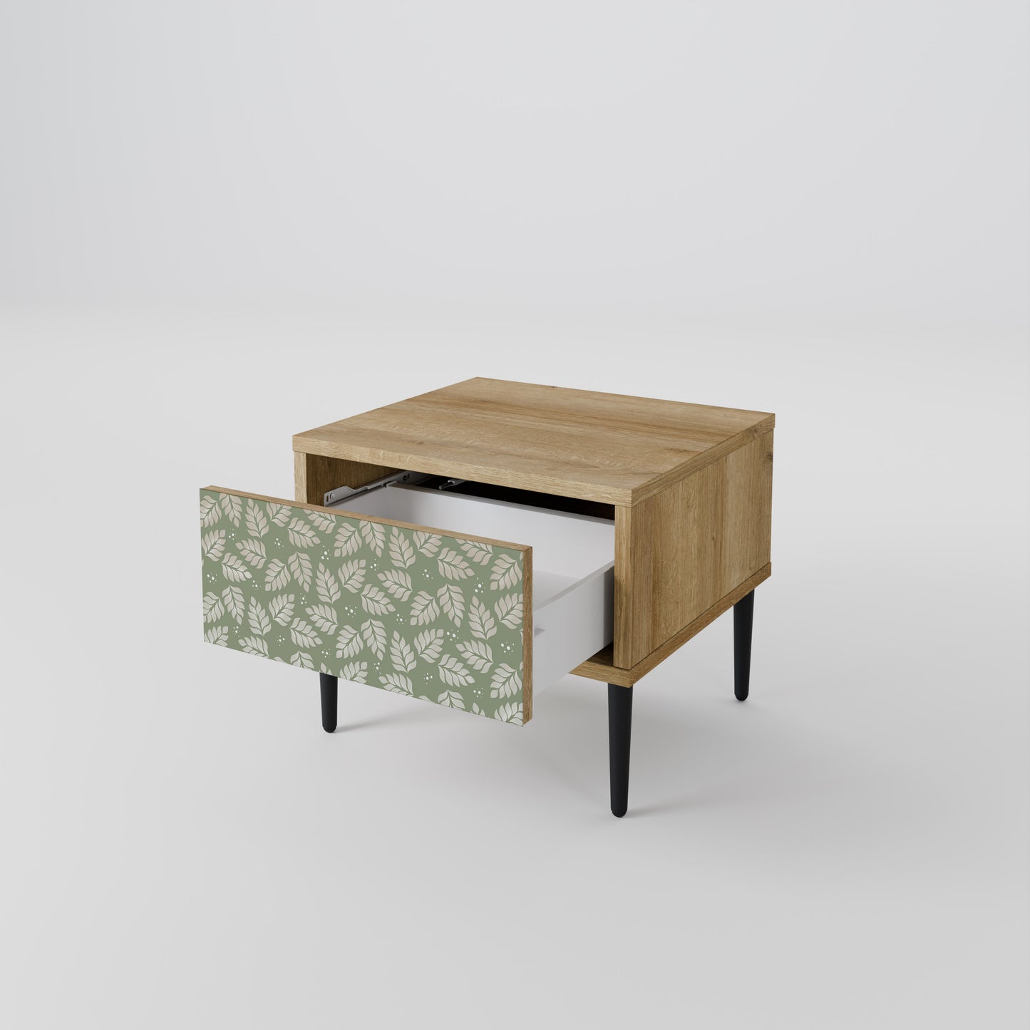 LEAVES ON GREEN Nightstand in Oak Effect
