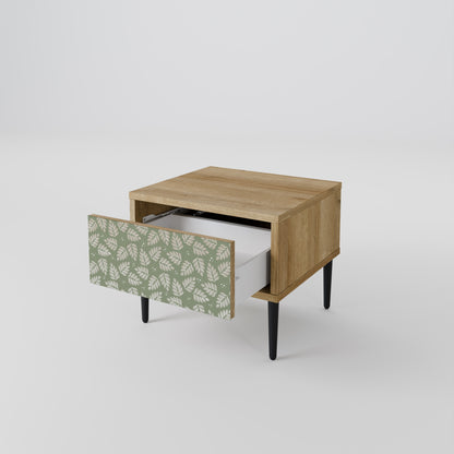 LEAVES ON GREEN Nightstand in Oak Effect