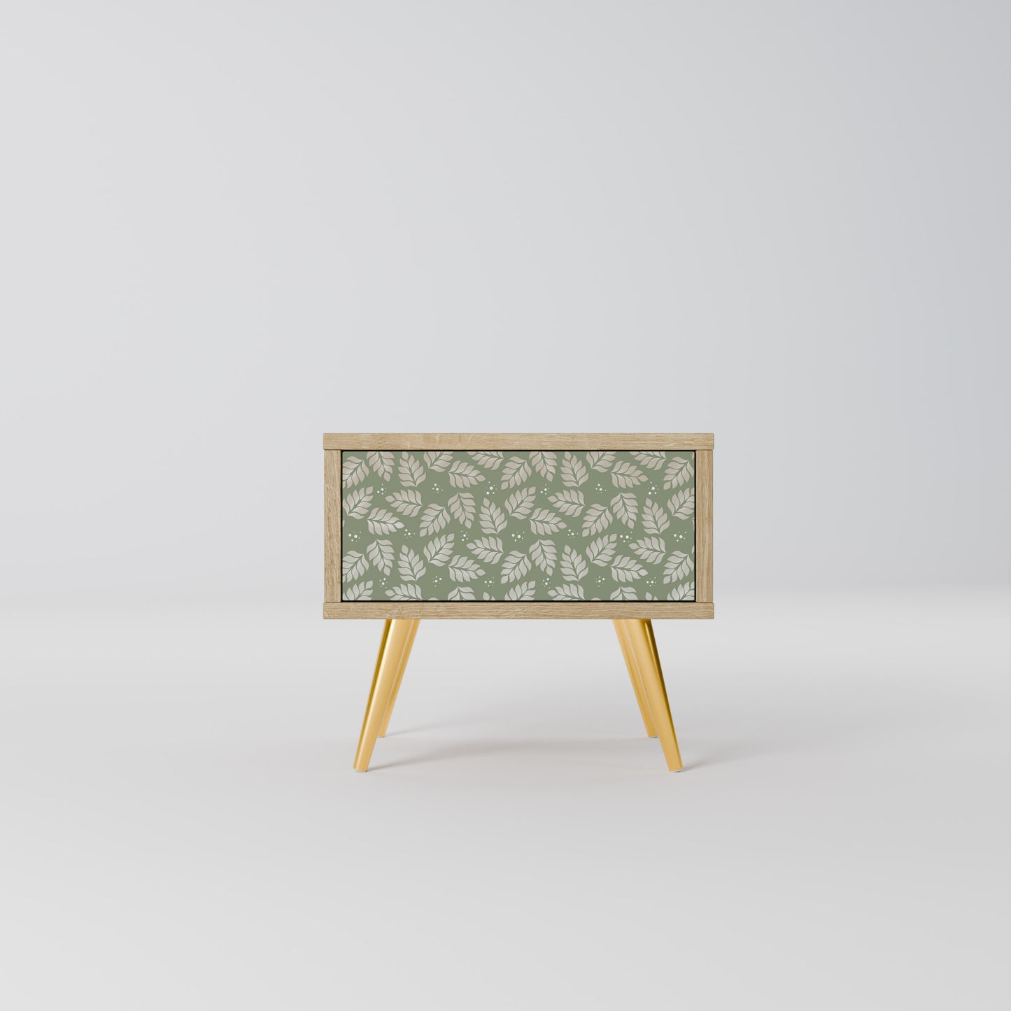 LEAVES ON GREEN Nightstand in Oak Effect