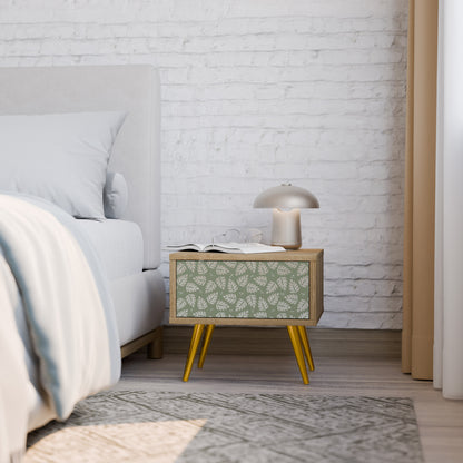 LEAVES ON GREEN Nightstand in Oak Effect