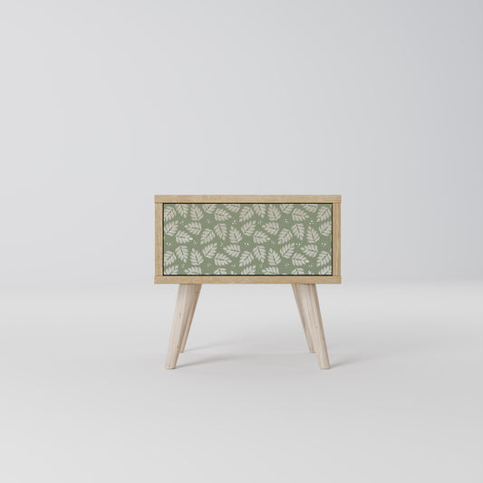 LEAVES ON GREEN Nightstand in Oak Effect