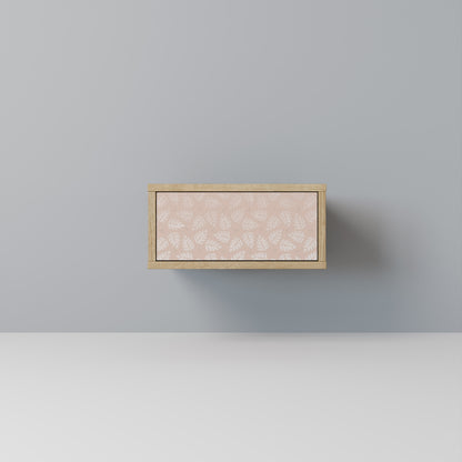 LEAVES ON BEIGE Nightstand in Oak Effect