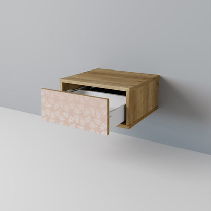 LEAVES ON BEIGE Nightstand in Oak Effect