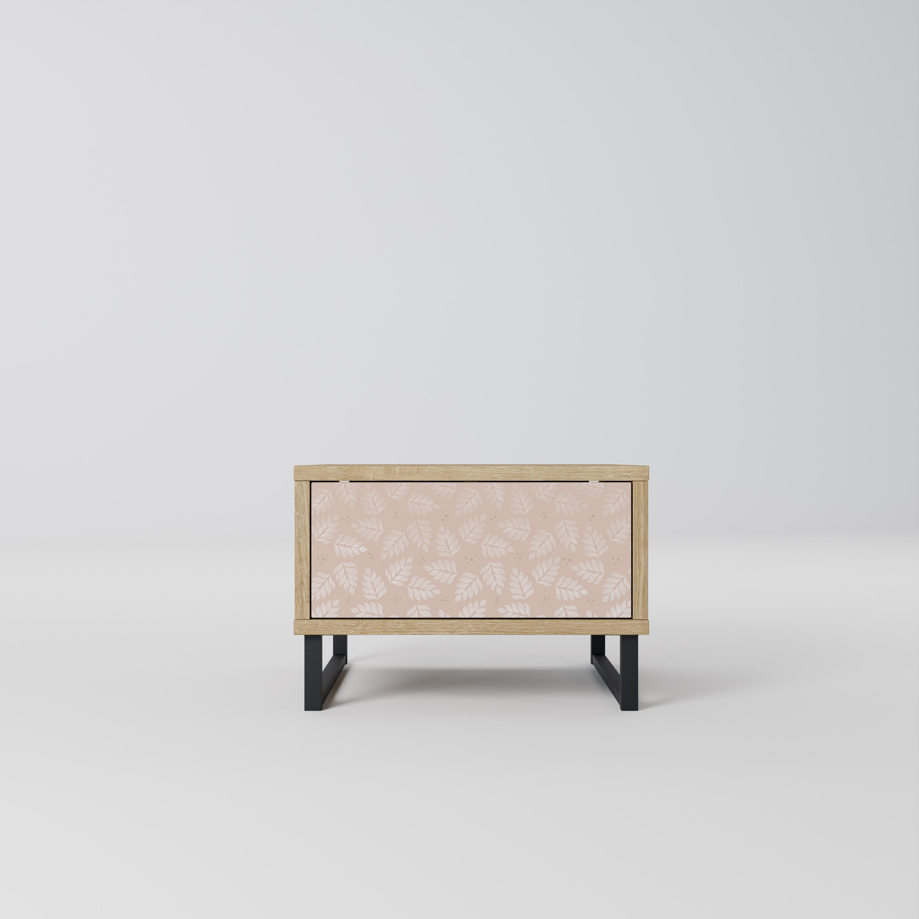 LÖV PÅ BEIGE Nattduksbord i Oak Effect