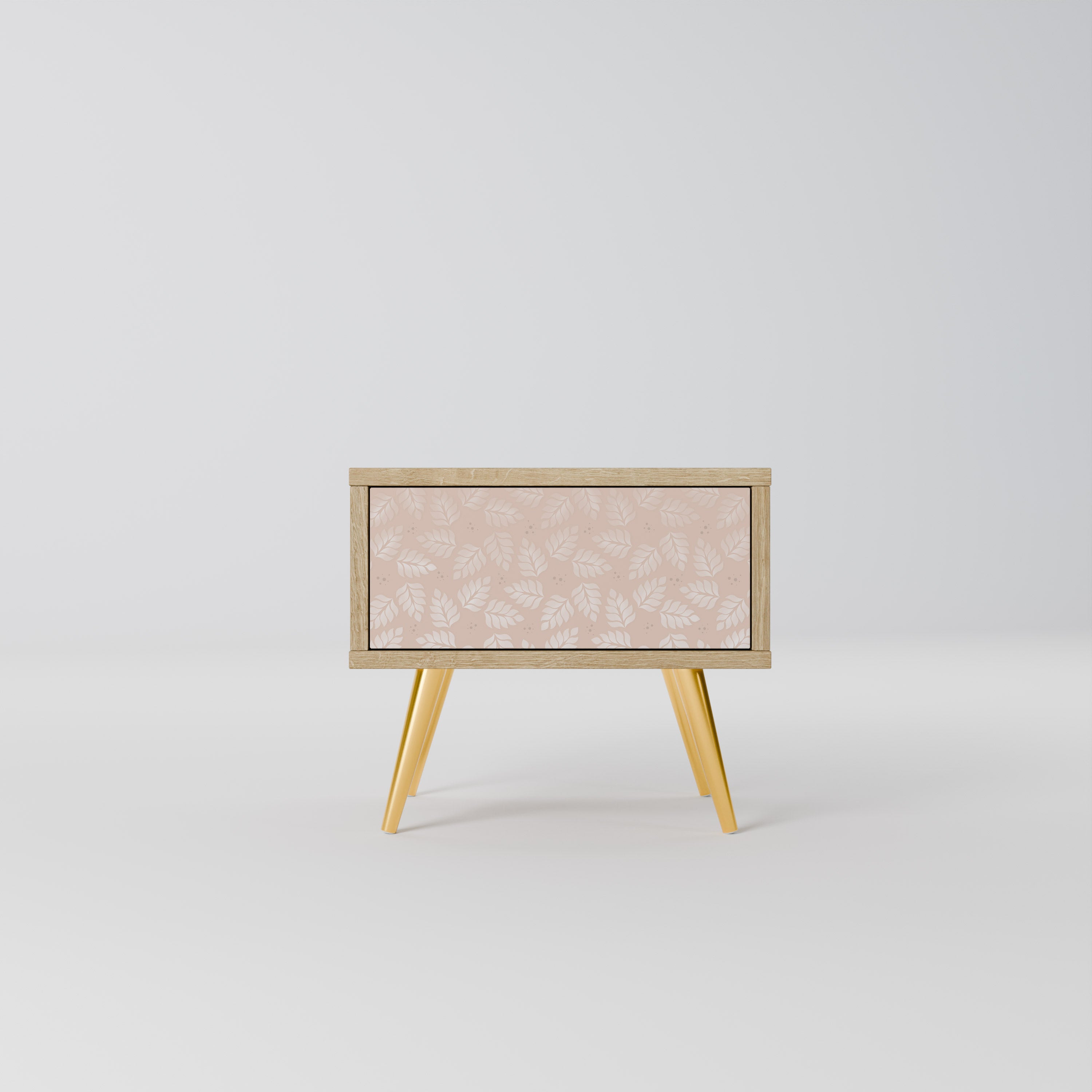 LÖV PÅ BEIGE Nattduksbord i Oak Effect