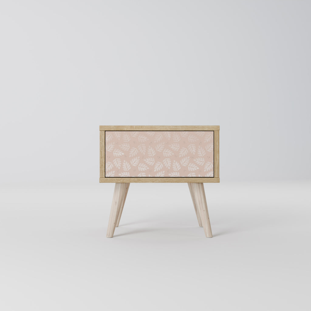 LÖV PÅ BEIGE Nattduksbord i Oak Effect