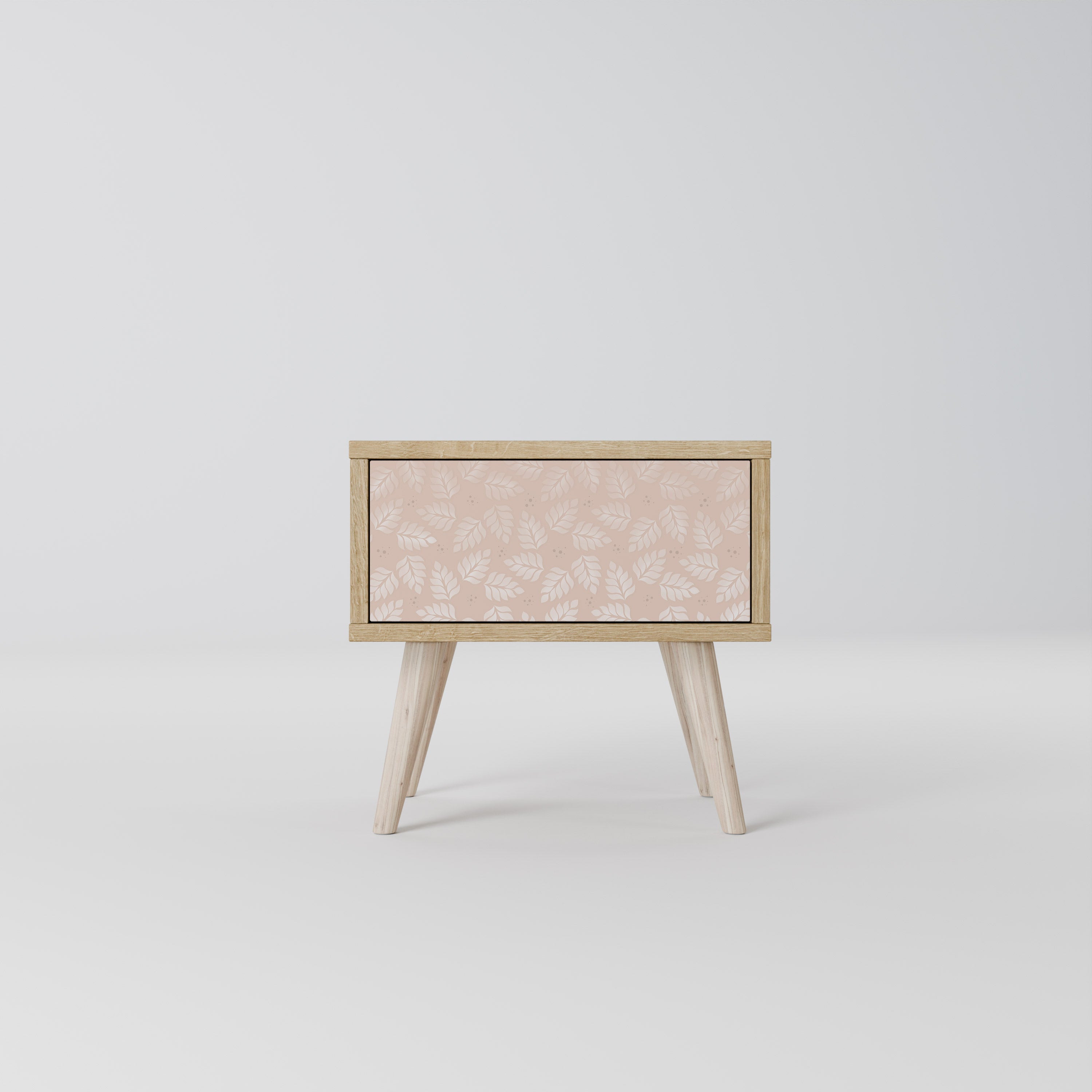 LÖV PÅ BEIGE Nattduksbord i Oak Effect