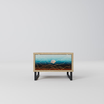 LUNAR SECRETS Nightstand in Oak Effect