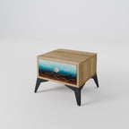 LUNAR SECRETS Nightstand in Oak Effect