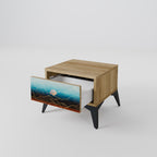 LUNAR SECRETS Nightstand in Oak Effect