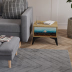 LUNAR SECRETS Nightstand in Oak Effect