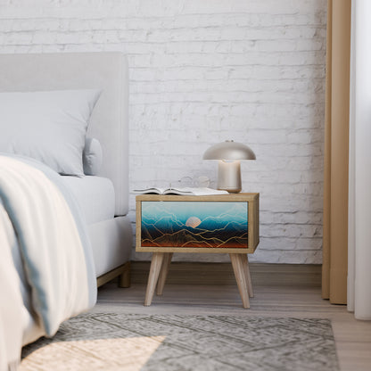 LUNAR SECRETS Nightstand in Oak Effect