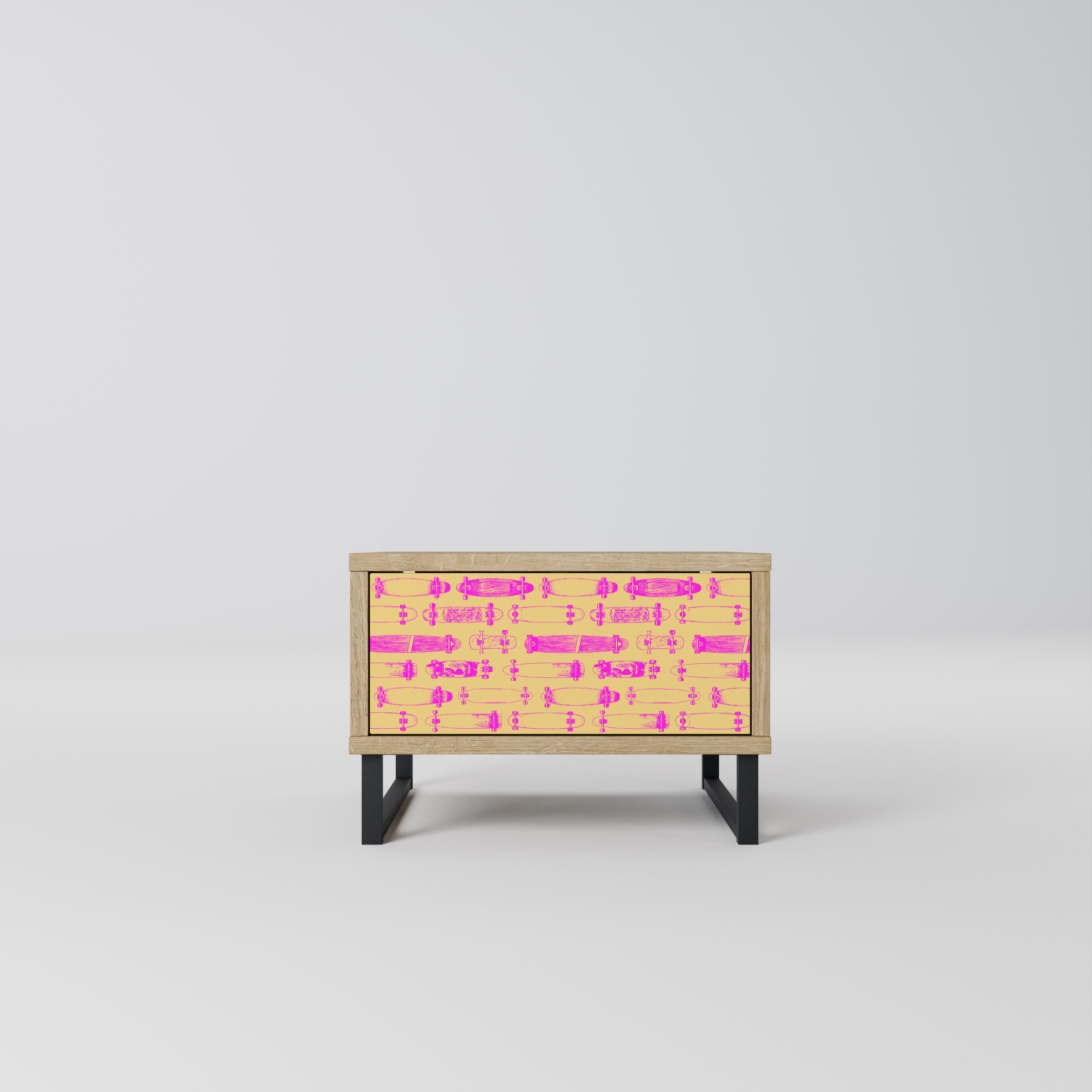 SKATEBOARD ARTISTRY Nattduksbord i Oak Effect