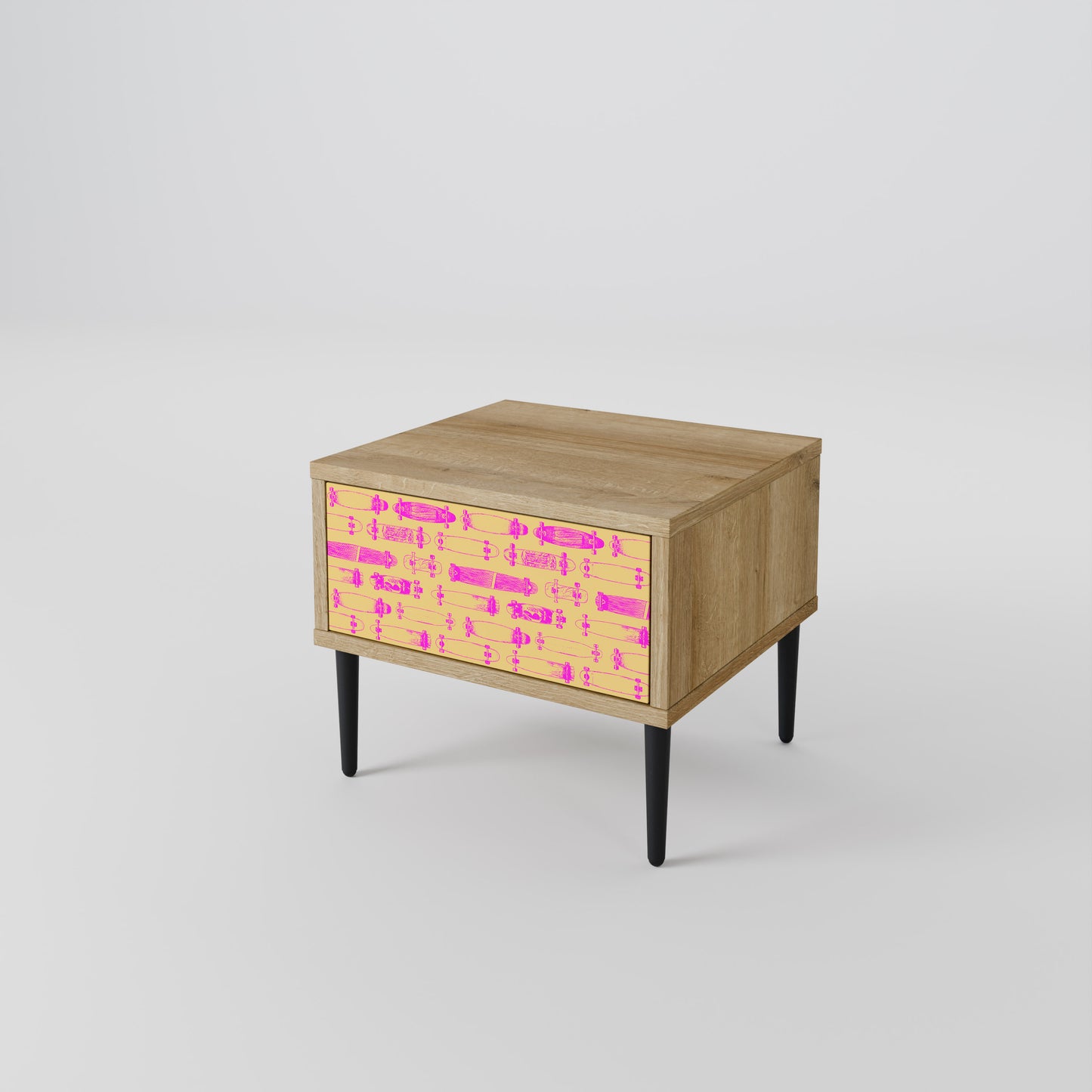 SKATEBOARD ARTISTRY Nattduksbord i Oak Effect