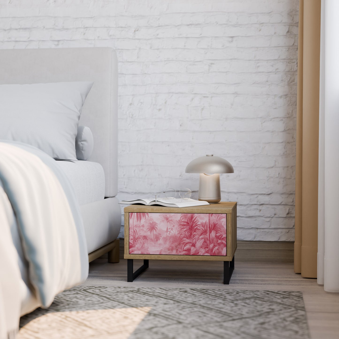 SWEET TROPICS Nightstand in Oak Effect