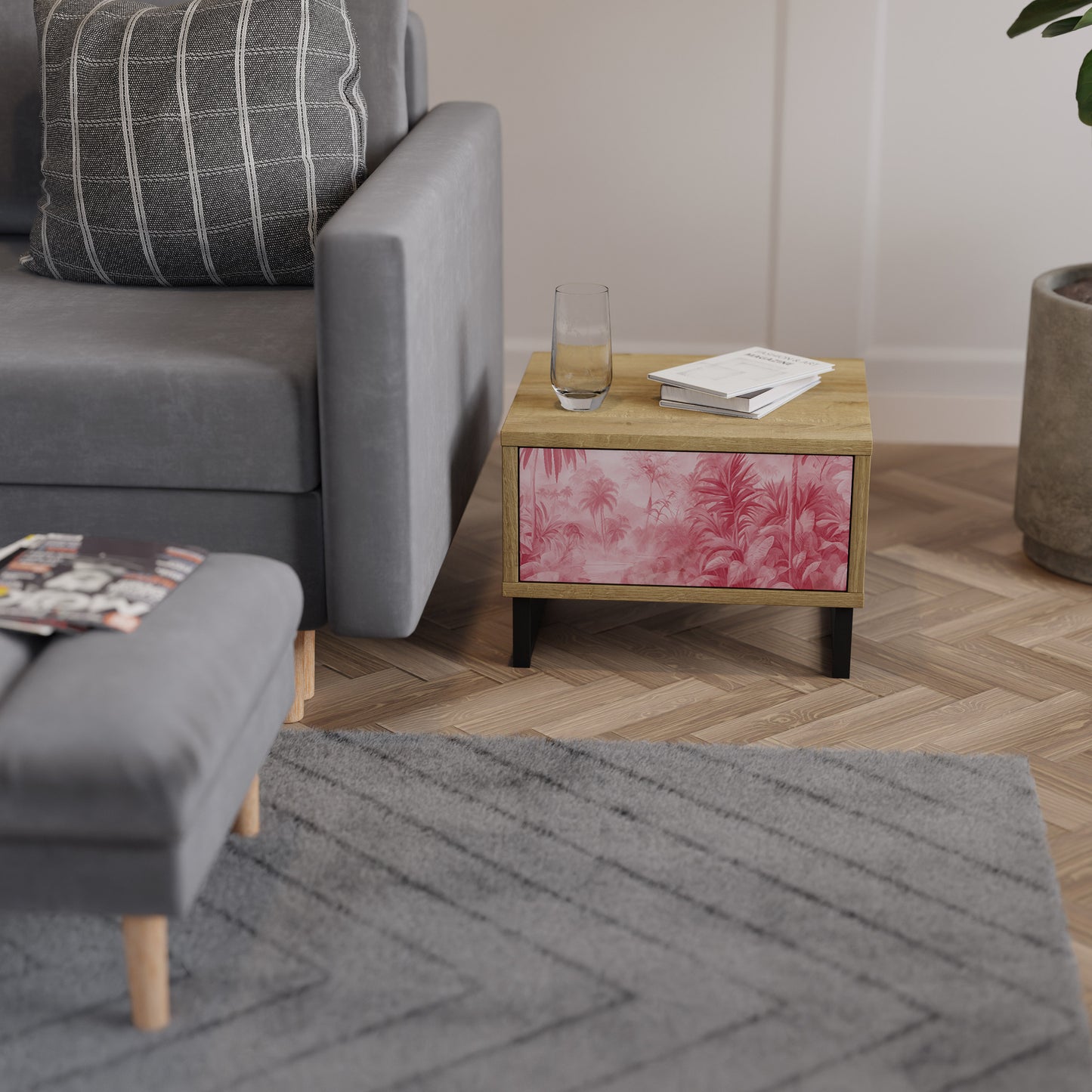SWEET TROPICS Nightstand in Oak Effect