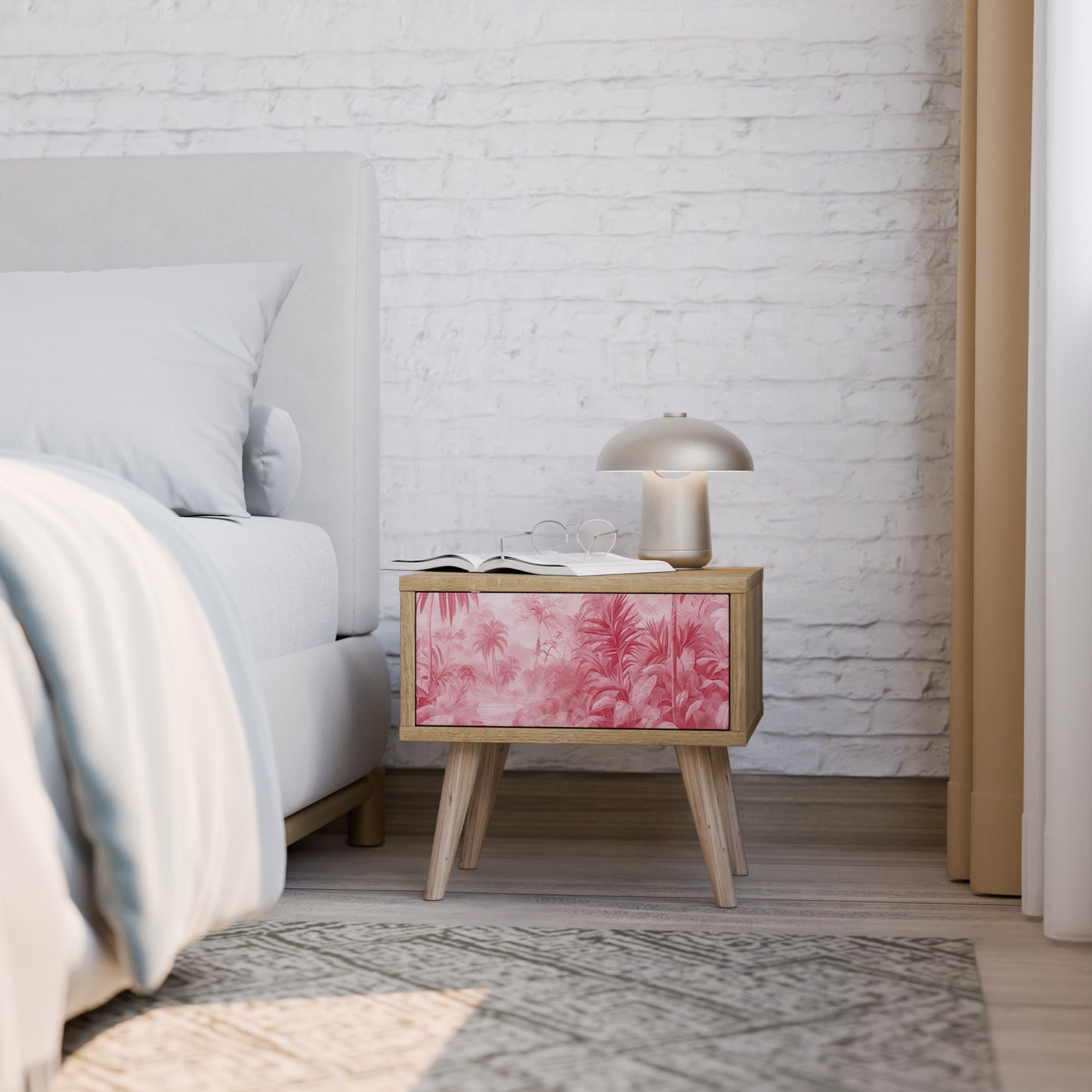 SWEET TROPICS Nightstand in Oak Effect