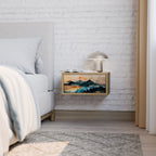 OMINOUS MOUNTAINS Nightstand in Oak Effect