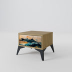 OMINOUS MOUNTAINS Nightstand in Oak Effect