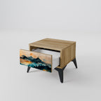 OMINOUS MOUNTAINS Nightstand in Oak Effect